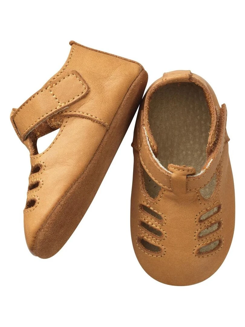 Chaussures bébé cuir souple Tibilly camel Camel
