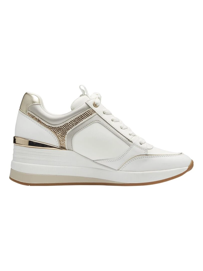 Basket Compensé Cuir Tamaris Blanc