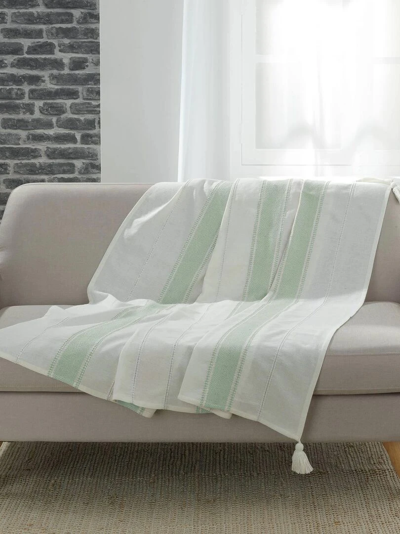 Plaid coton Collection Indira Vert clair