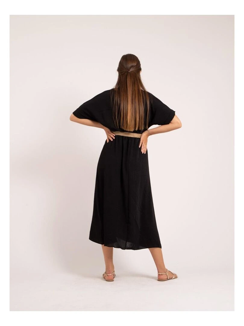 Robe longue et ceinture ICALEST Noir