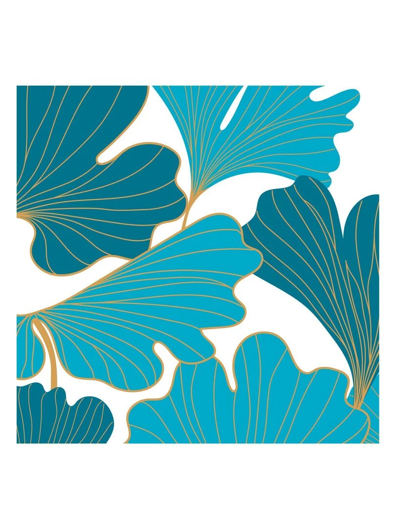 Lot de 20 serviettes en papier 33 x 33 cm Gincko Bleu