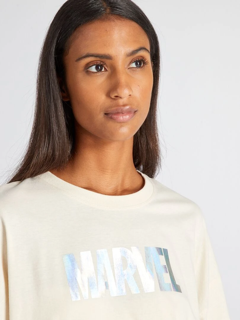 Tee shirt oversize 'Marvel'   beige