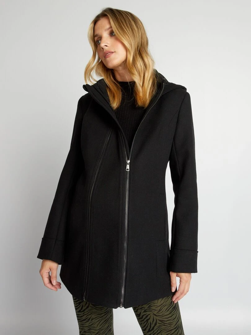 Manteau grossesse style lainage noir