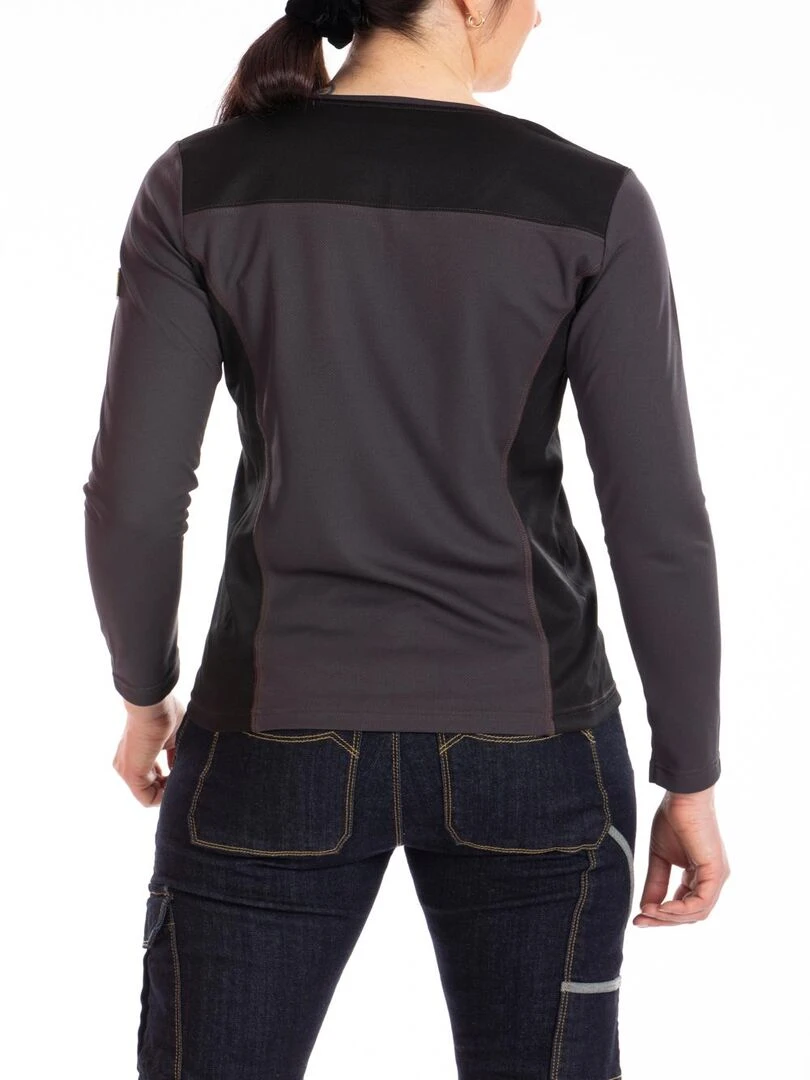 T shirt de travail à manches longues HOLLY 'Rica Lewis'   Gris