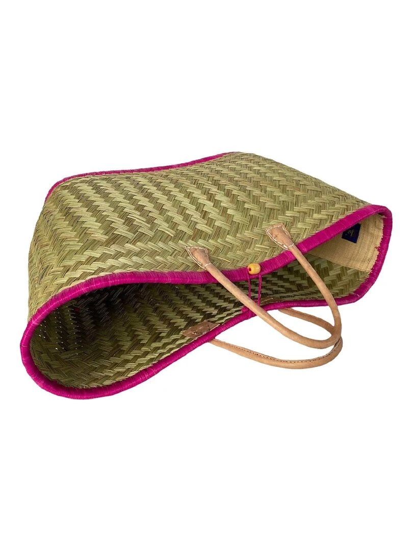 Aravola Tressé Naturel avec feston Fuchsia Rose