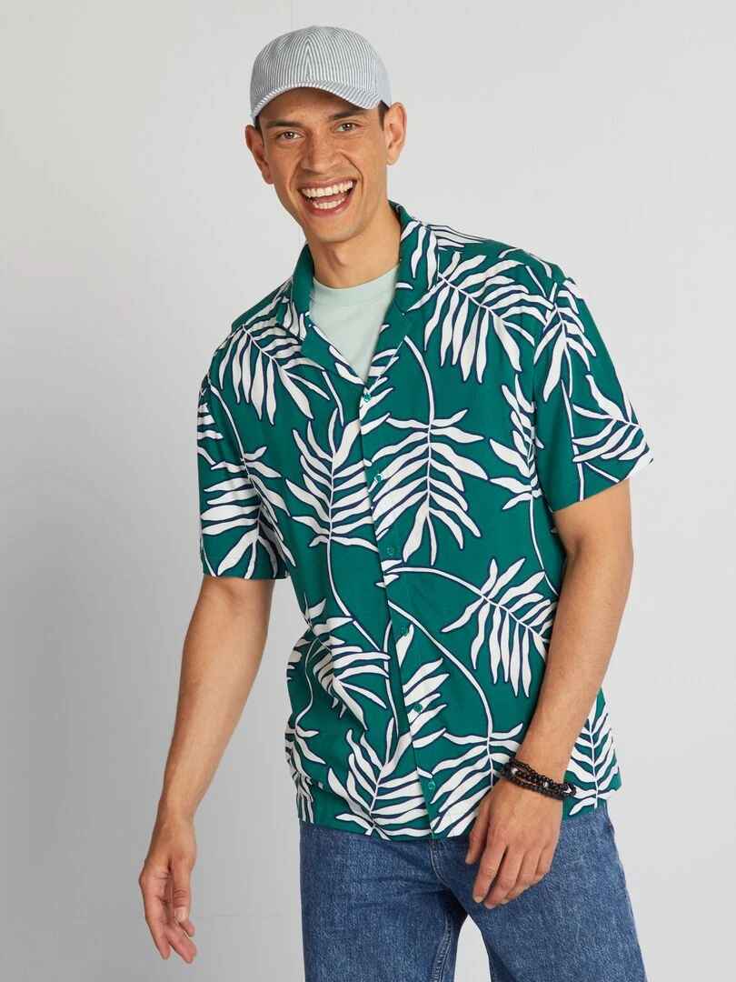 Chemise à manches courtes avec imprimé   Vert