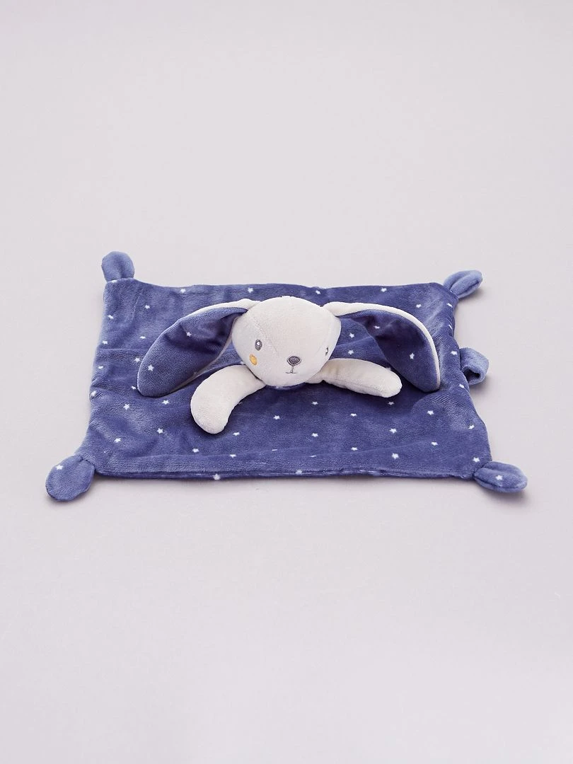 Doudou velours bleu