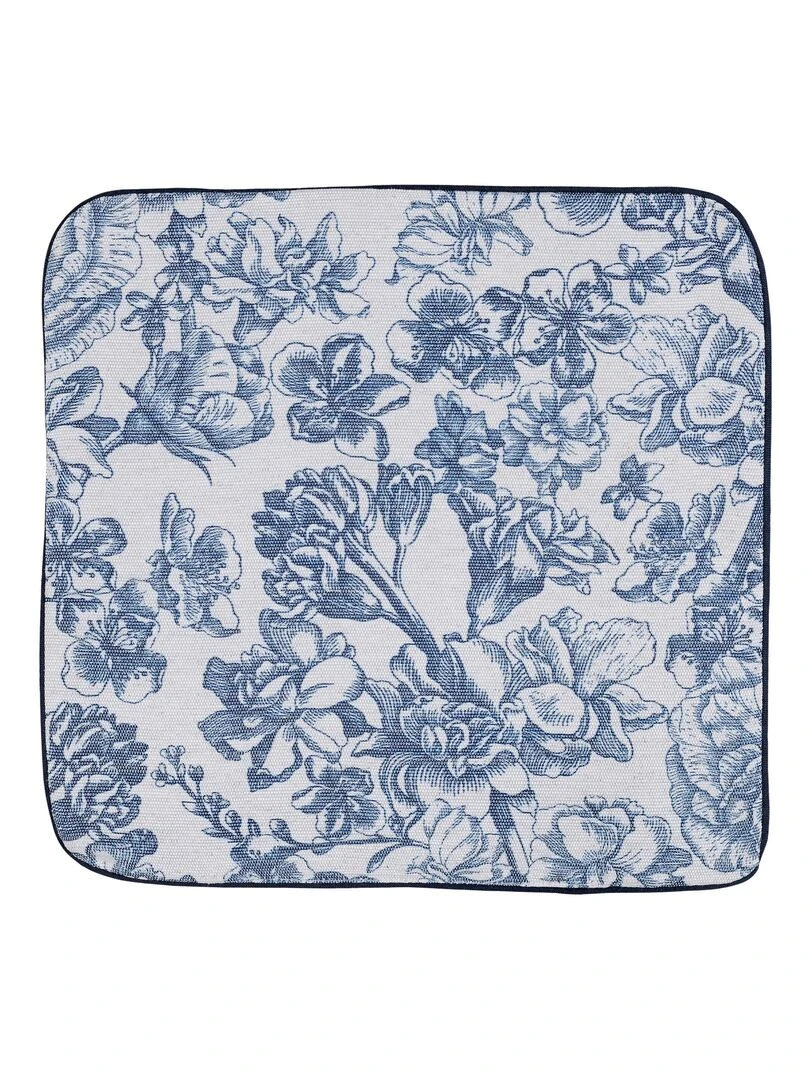 Housse de coussin imprimée floral Bleu