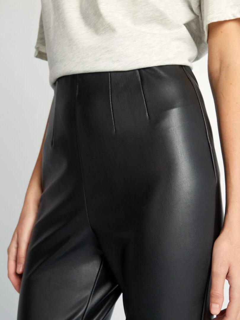 Legging en simili taille haute   noir