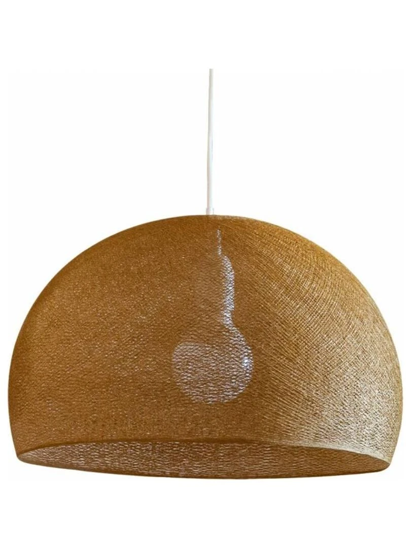 Abat jour coupole tabac 67 avec suspension simple Marron tabac