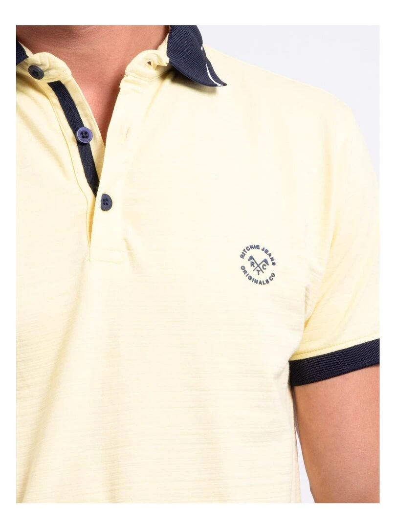 Polo manches courtes pur coton PUMADY   Jaune