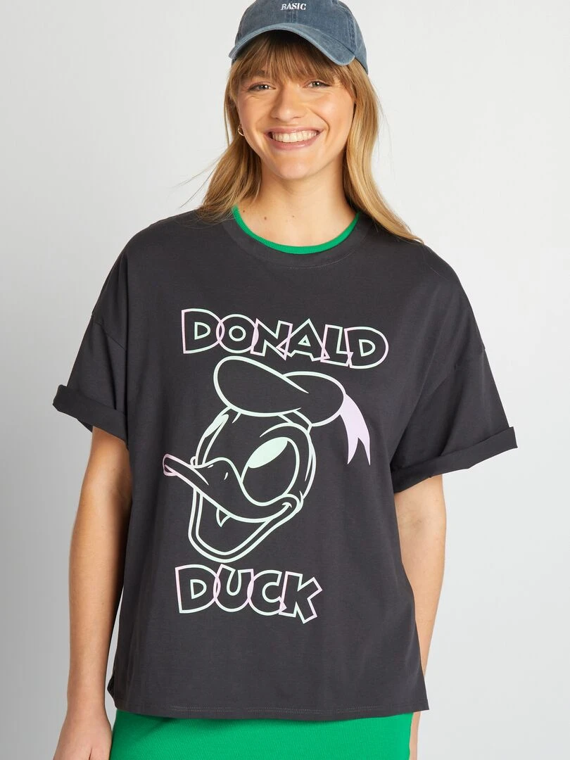 T shirt imprimé 'Donald'   Noir