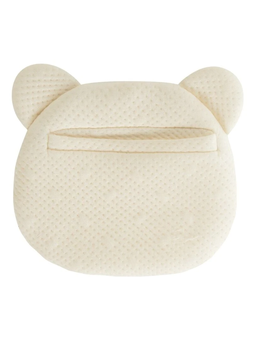 Candide Housse coussin cale tête bébé P'tit Panda Coton bio Ecru