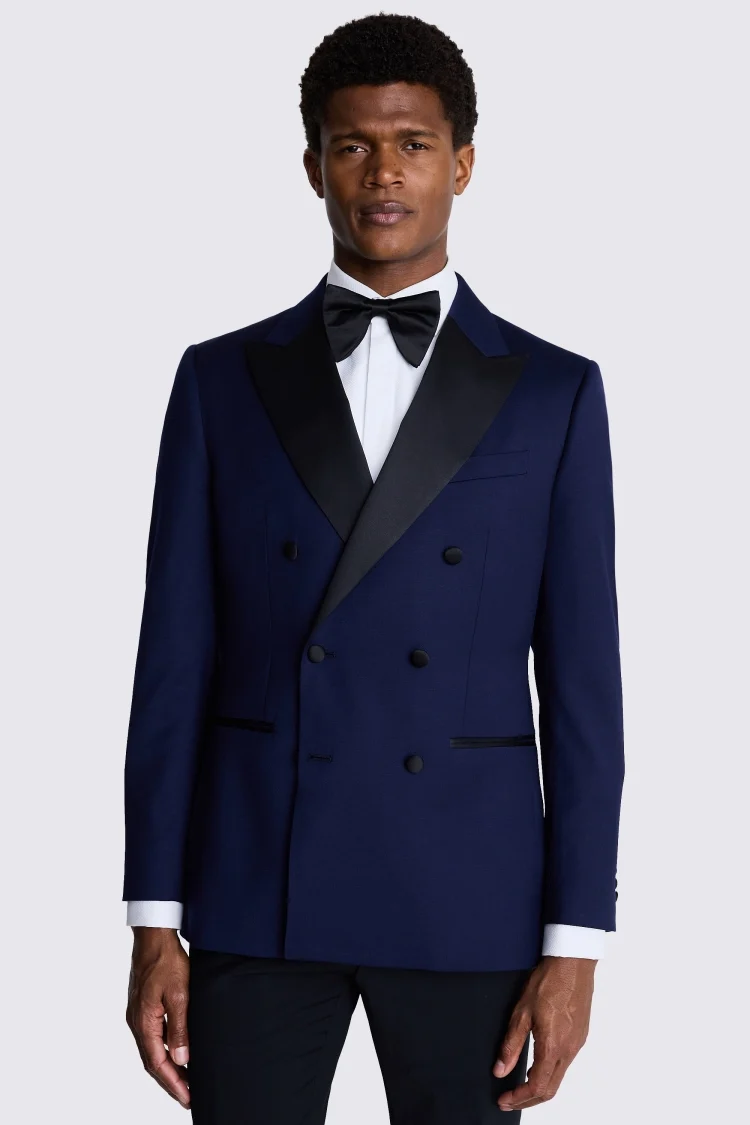 Tailored Fit Navy Twill Tuxedo Jacket Buy Online at Moss