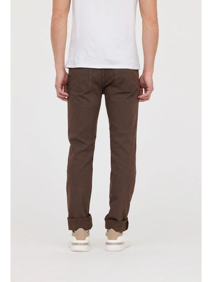 Lee Cooper   Pantalon coton straight LC126ZP 10393   Marron foncé