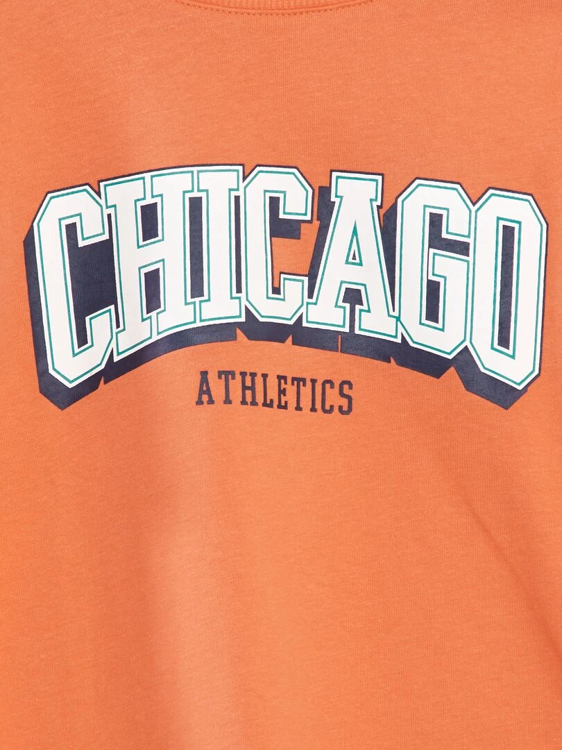 Tee shirt imprimé 'Chicago' coupe loose Rouge