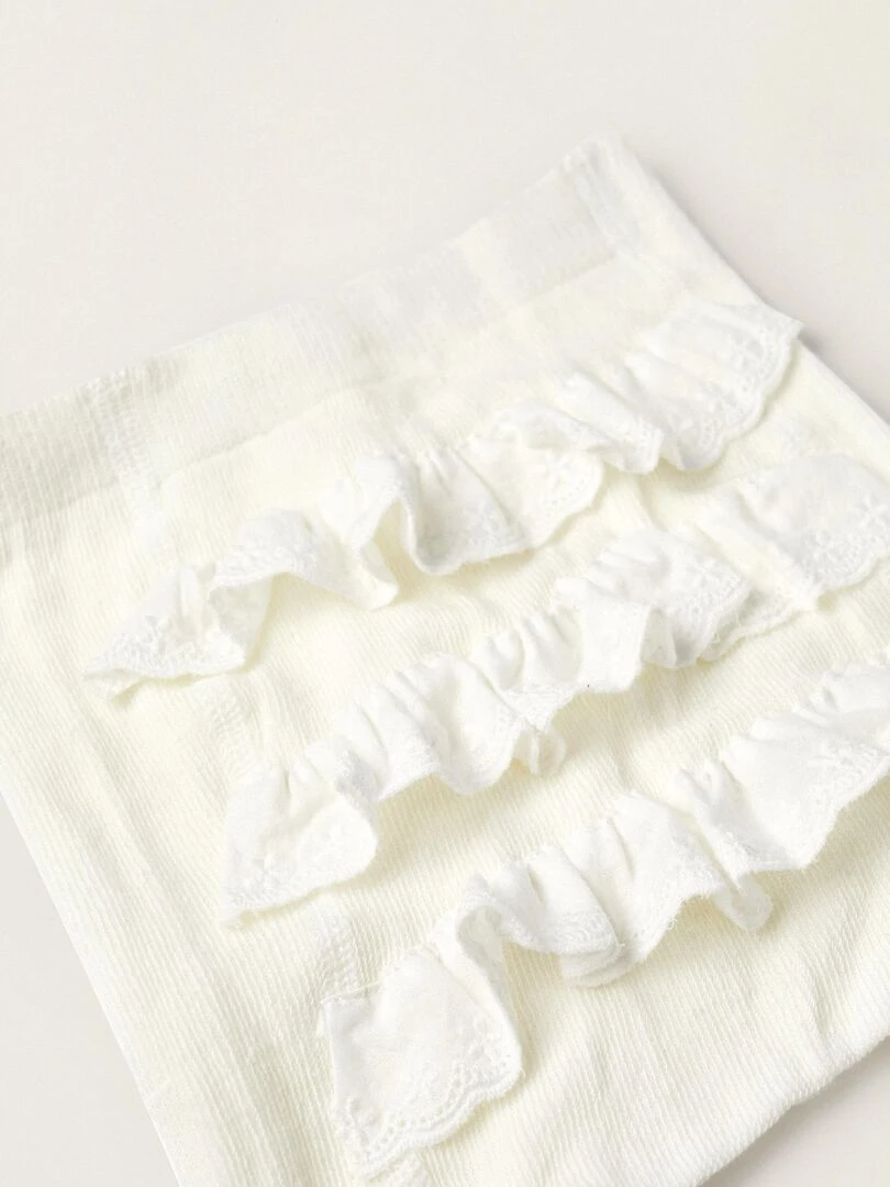 Collants avec Dentelle pour Bébé Fille ESSENTIALS LINE Blanc