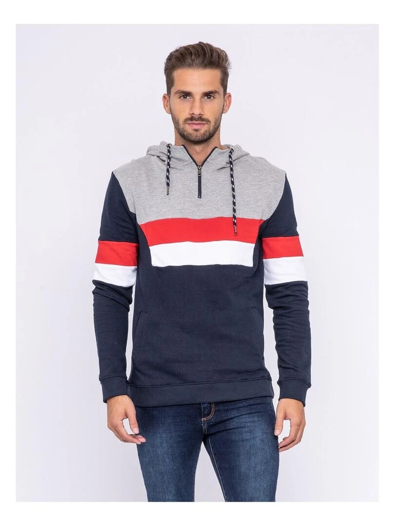 Sweat capuche pur coton WIKO Bleu marine