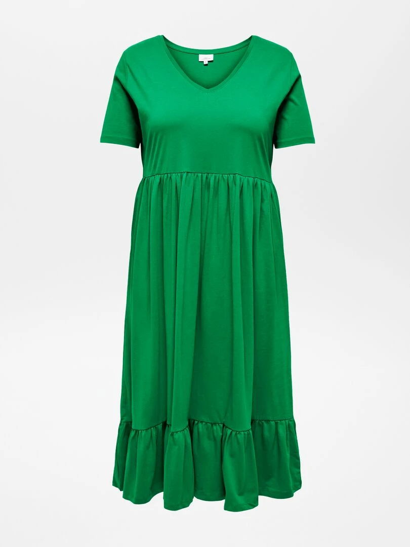 Robe unie à volants 'Only Carmakoma' Vert