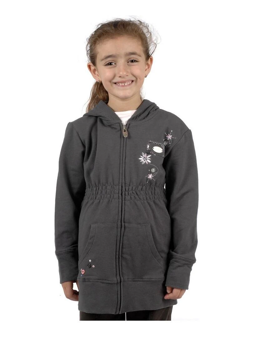 Sweat fille FARIPUL MISS GIRLY gris anthracite