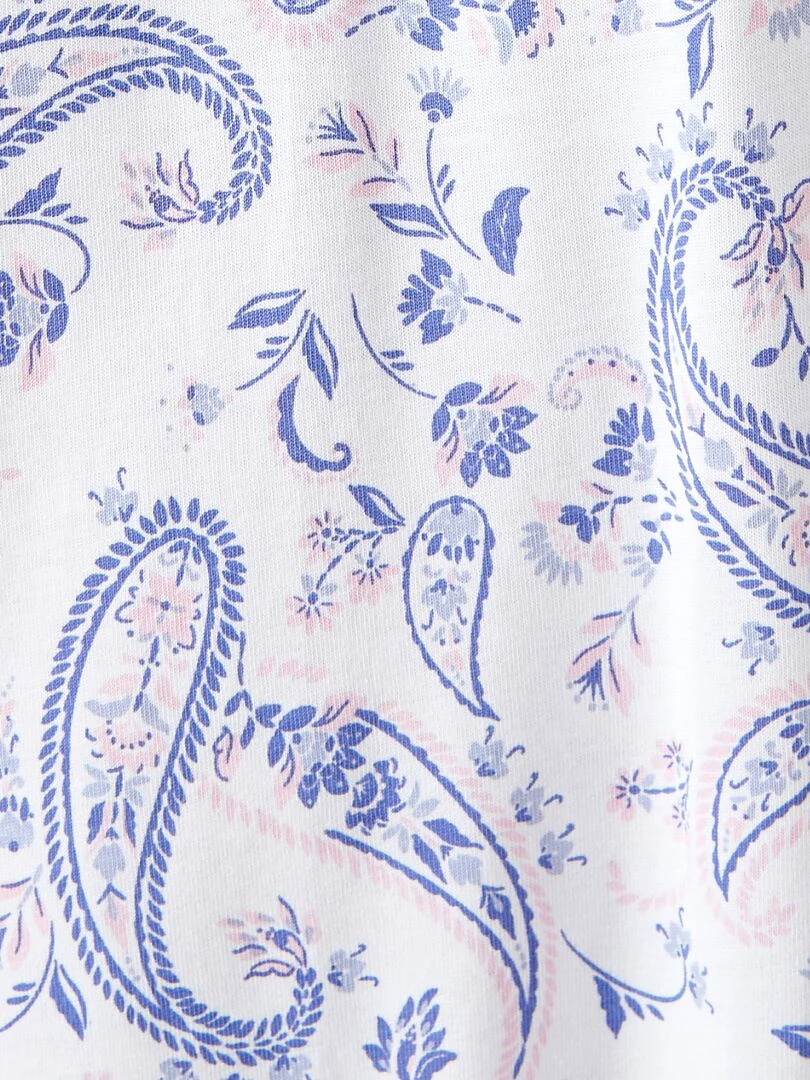 Chemise de nuit en pur coton peigné   Damart   Bleu