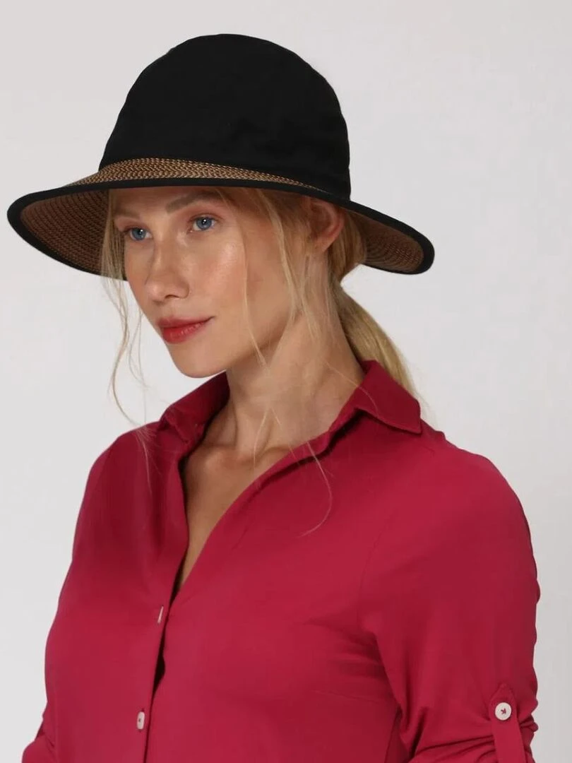 Chapeau souple/capeline Thai Preto Marrom Upf50+ / UV Line Noir