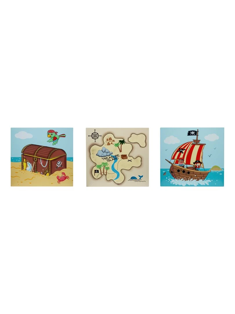 Tableaux toiles canvas murale pour décor chambre enfant bébé garçon Fantasy Fields TD 11633A Bleu