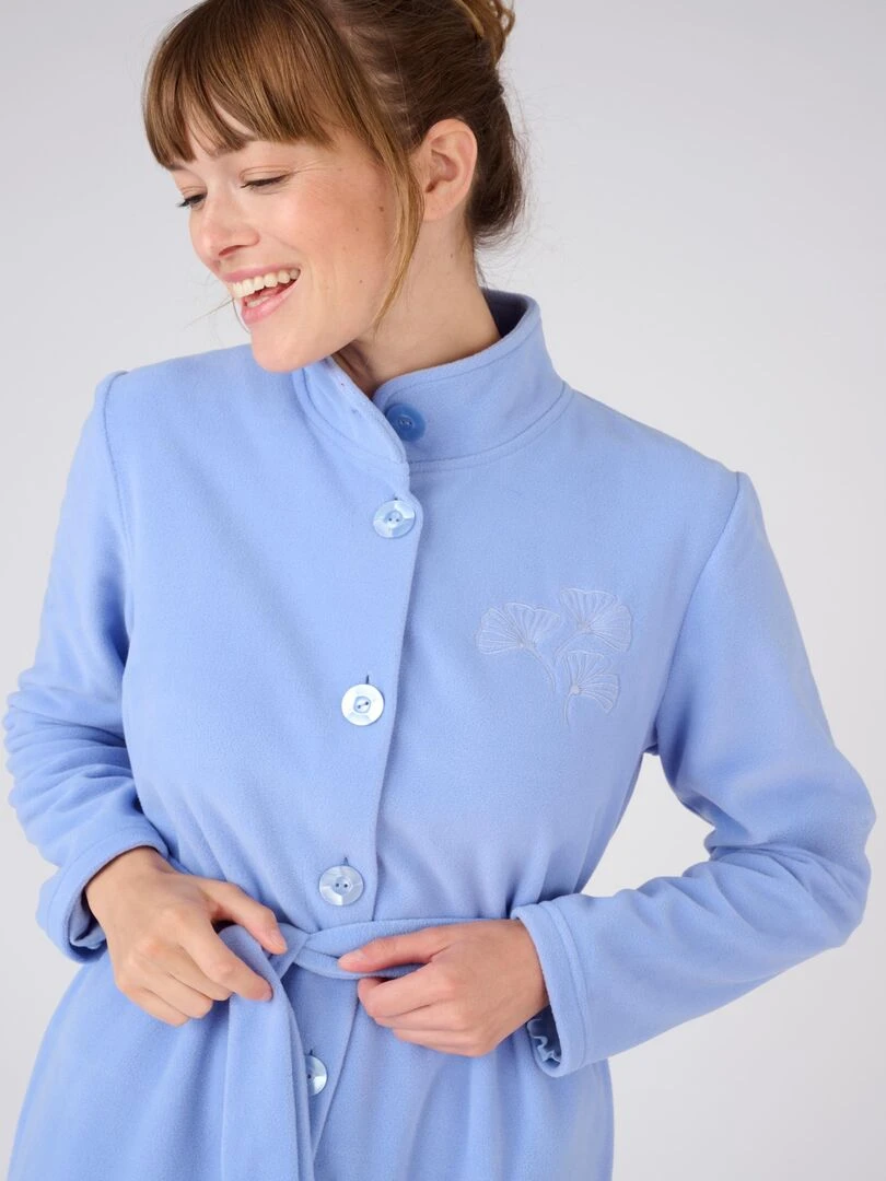 Robe de chambre longue en micropolaire Thermolactyl   Damart   Bleu azur