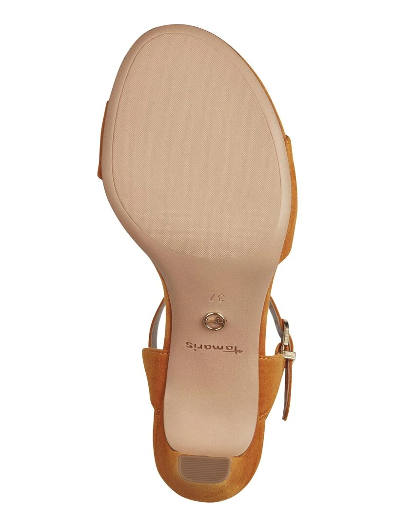 Sandales à Talon Cuir Tamaris Touch It   Orange