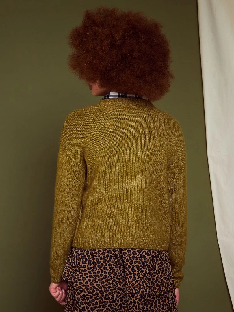 Gilet en maille avec ouverture boutonnée   Vert
