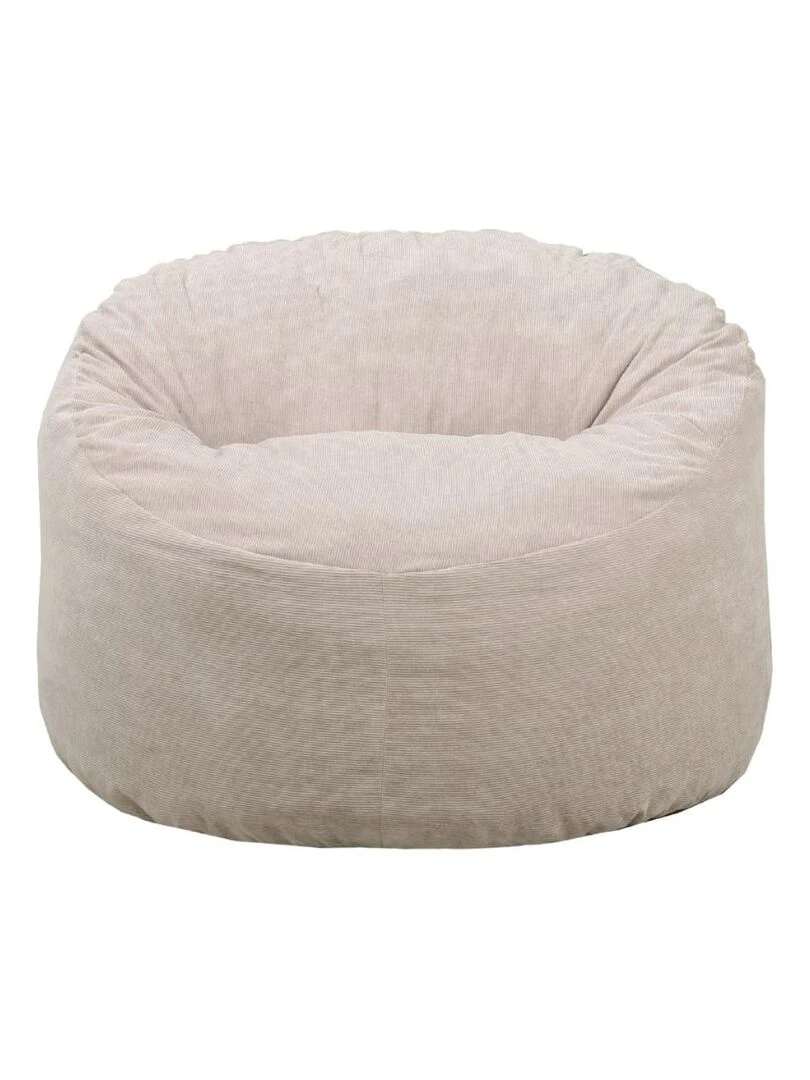 Pouf Velours Côtelé   Doux  Confortable et Élégant   Bananair   Beige