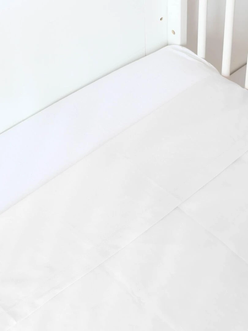 Drap plat lit bébé bébé Trois Kilos Sept Blanc