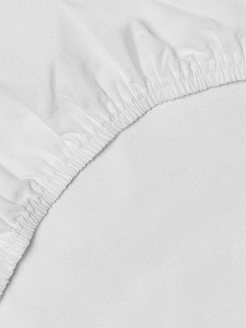 Drap housse en coton Coton uni Blanc