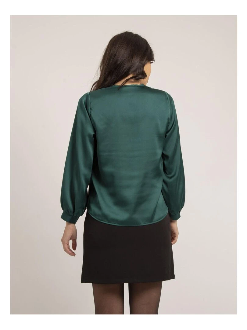 Blouse satin OXANIE Vert forêt