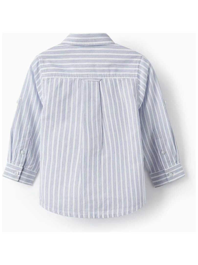 Chemise en coton à rayures pour bébé garçon manches longues SPRING BEGINS Bleu