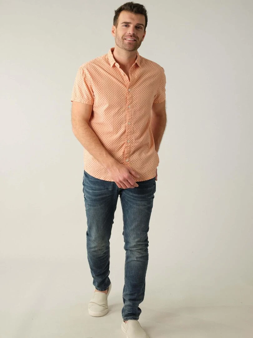 Chemise homme à motifs palmiers 'Deeluxe' Saumon