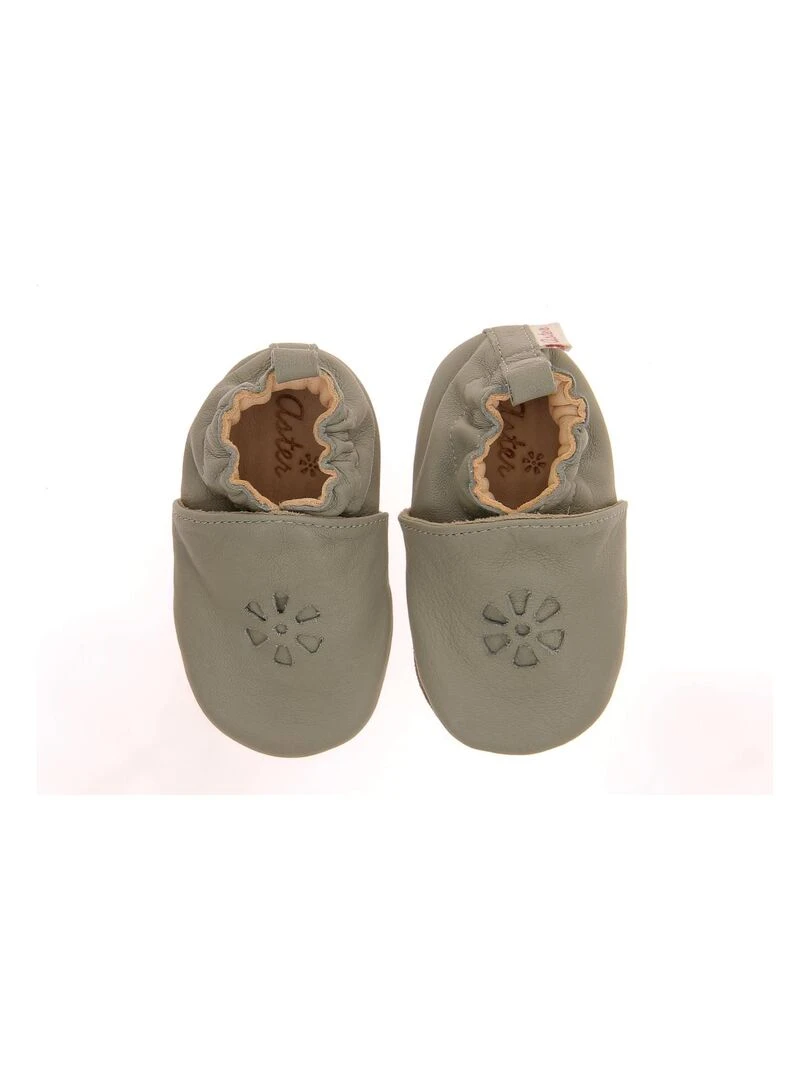 Chaussons Cuir Lazeez   Kaki