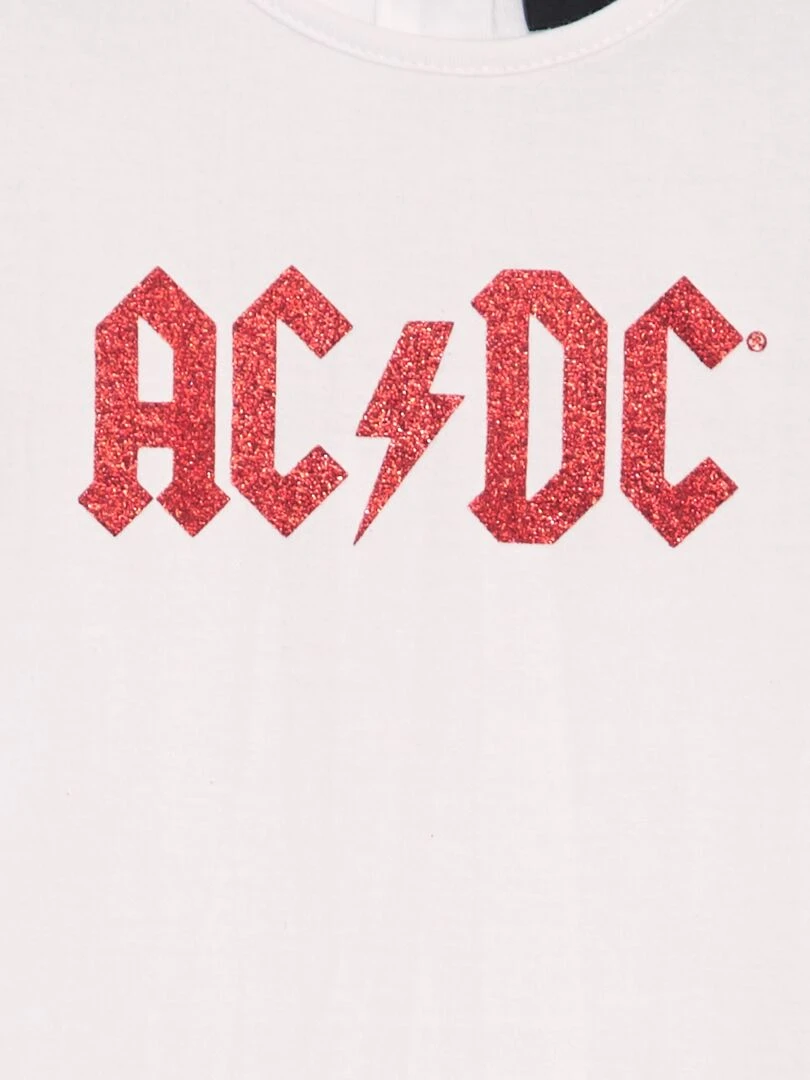T shirt 'AC/DC' manches courtes blanc