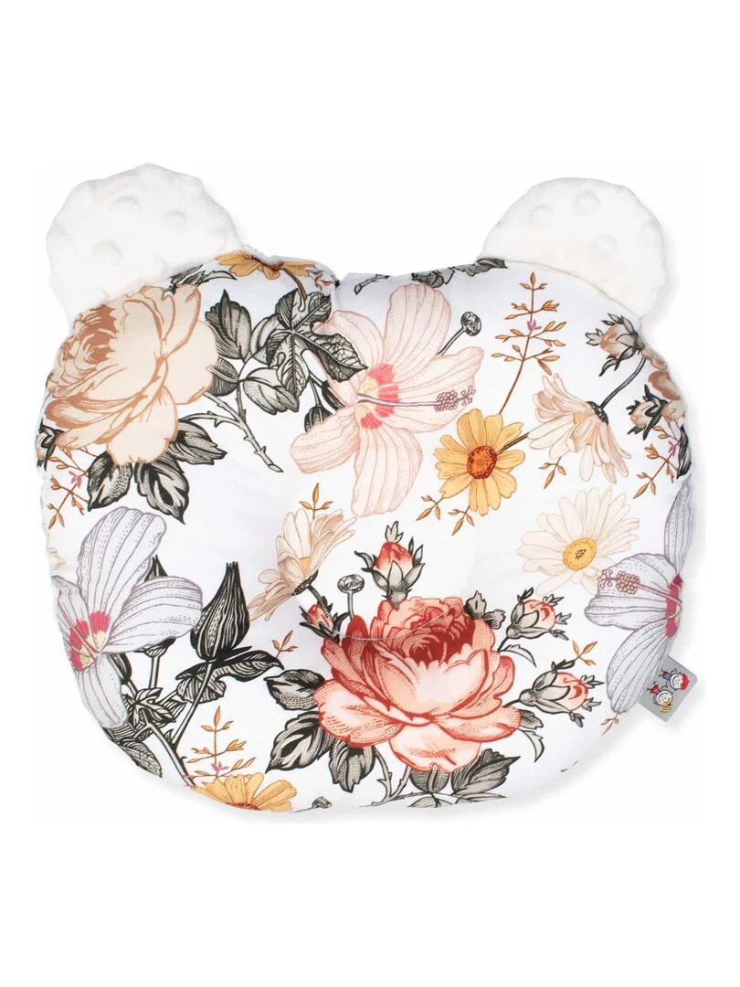 Coussin anti tête plate réversible en minky Néo Vintage Ecru