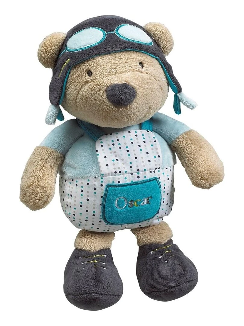 Doudou Ourson en velours Bleu SAUTHON Bleu