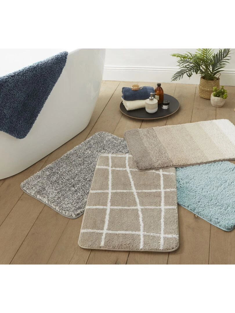 Guy Levasseur   Tapis de bain en polyester uni   Bleu