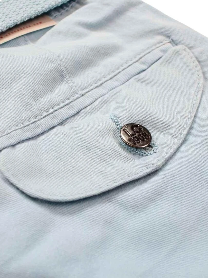 Lee Cooper   Bermuda garçon imprimé logo en coton   Bleu ciel