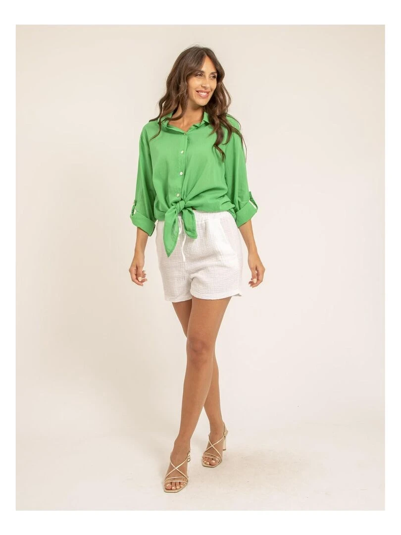 Chemise manches longues coton ORINE   Vert
