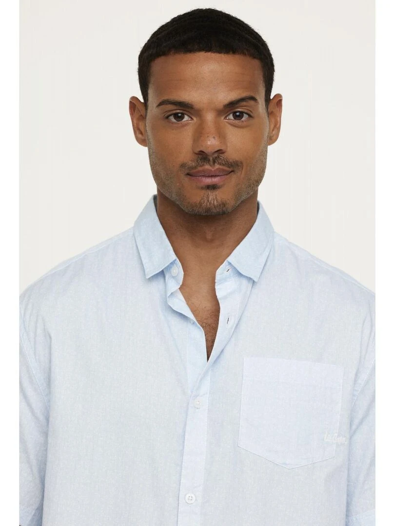 Lee Cooper   Chemise manches courtes coton comfort DOMBO   Bleu gris