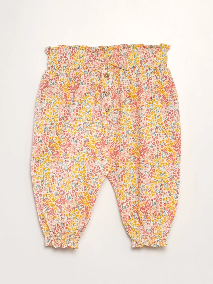 Pantalon type sarouel Jaune/vert/rose