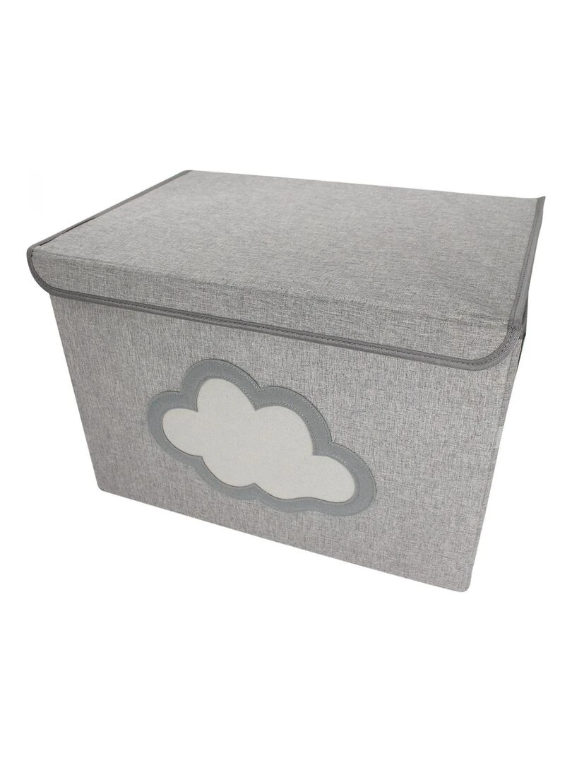 Lot de 5 boites de rangement coffre à jouets pour enfant avec couvercle Monsieur Bébé Gris
