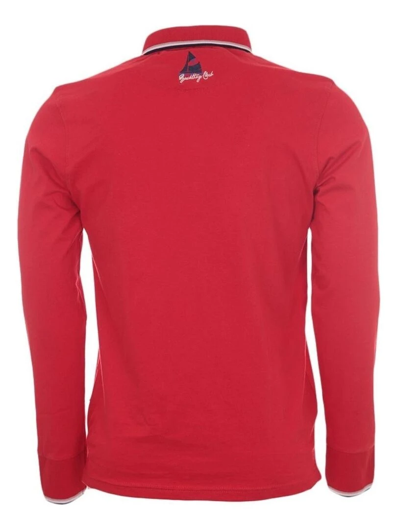 Polo manches longues homme CAPLANO VENT DU CAP Rouge