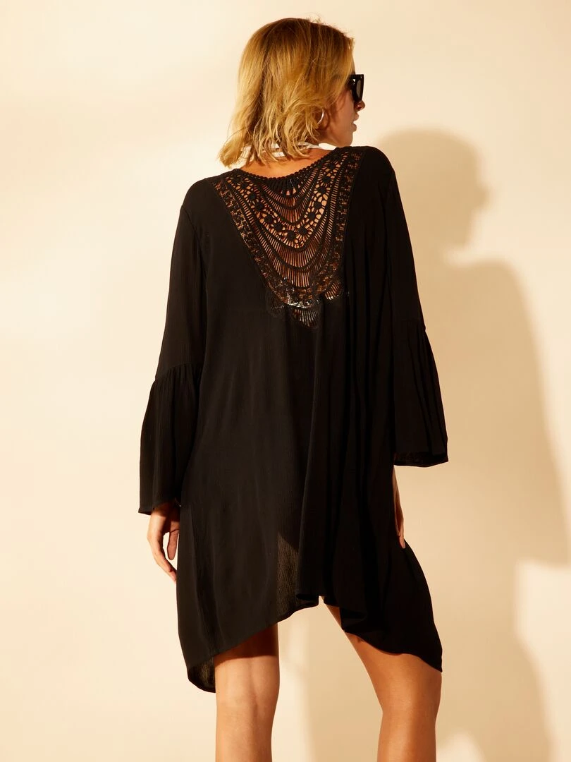 Robe de plage esprit kimono   noir