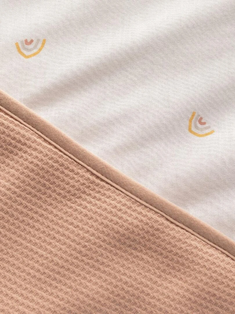 Bemini Couverture Pady waffle et jersey bio   Beige