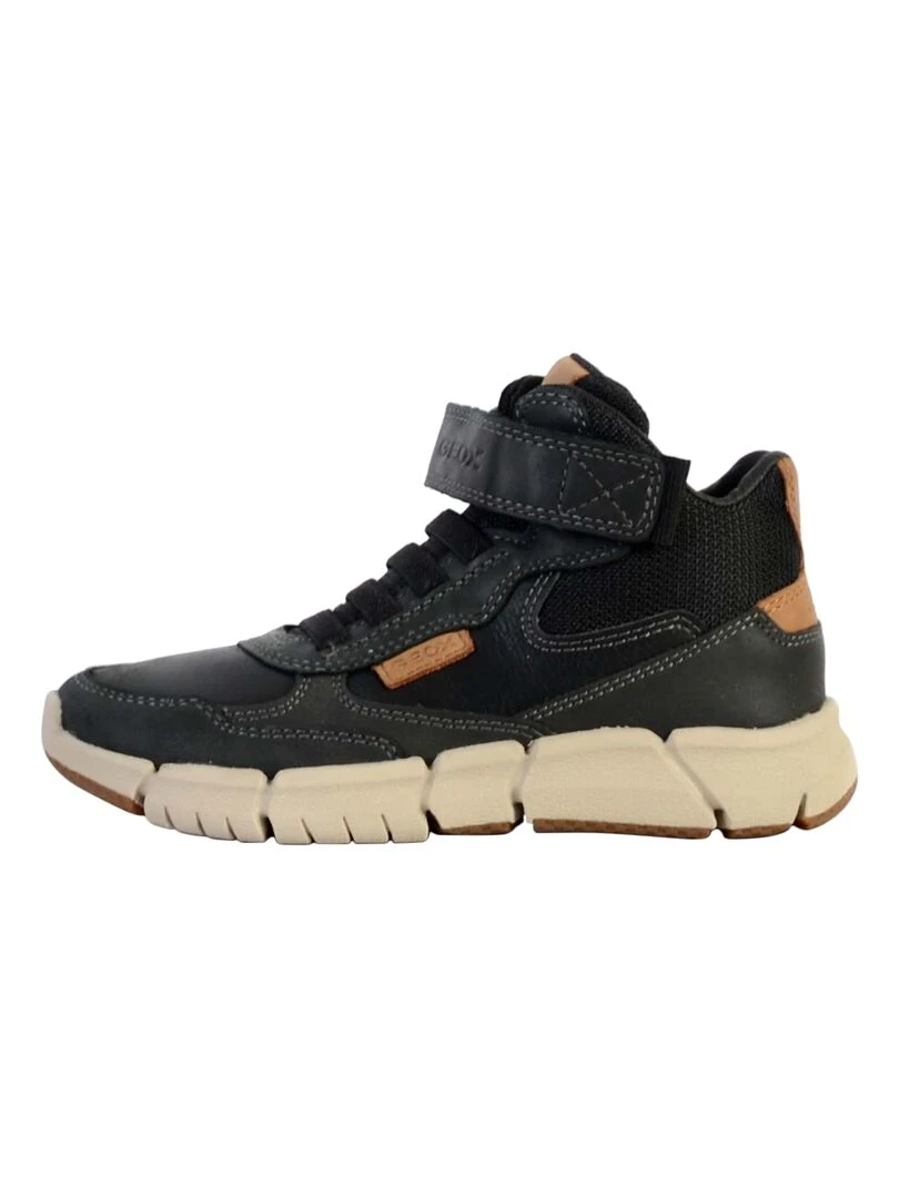 Basket Cuir Enfant Geox J Flexyper Noir